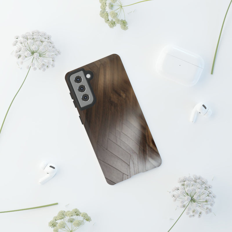 Shine Brown Floor Tough Cases. All iPhone 15, 14, 13, 12, 11, X, 8 , Google Pixel 7, 6, 5, Samsung Galaxy 23, 22, 21, 20, 10