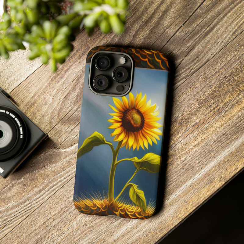 Sunflower In A Shelf Tough Cases  All iPhone 15, 14, 13, 12, 11, X, 8 , Google Pixel 7, 6, 5, Samsung Galaxy 23, 22, 21, 20, 10