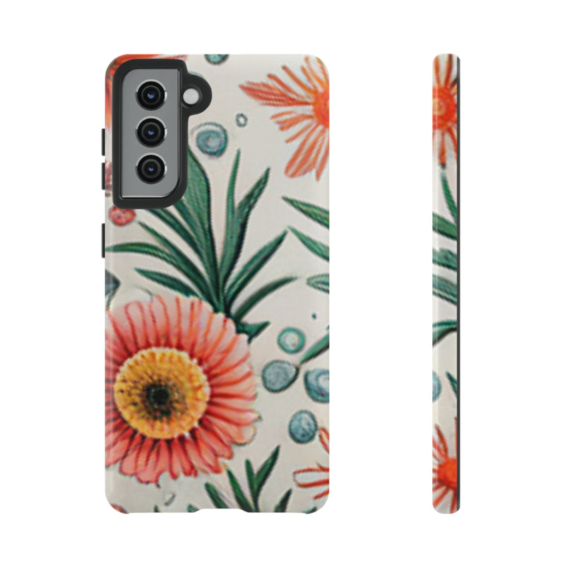 Orange Exotic Flowers Tough Cases All iPhone 15, 14, 13, 12, 11, X, 8 , Google Pixel 7, 6, 5, Samsung Galaxy 23, 22, 21, 20, 10