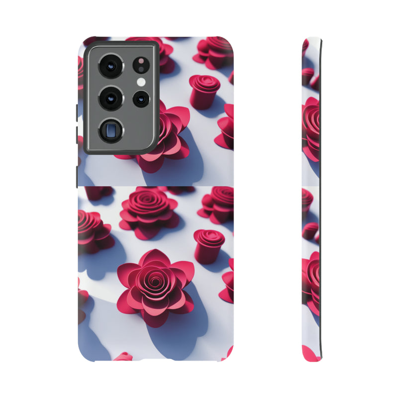 Pink Rouses Tough Cases  All iPhone 15, 14, 13, 12, 11, X, 8 , Google Pixel 7, 6, 5, Samsung Galaxy 23, 22, 21, 20, 10