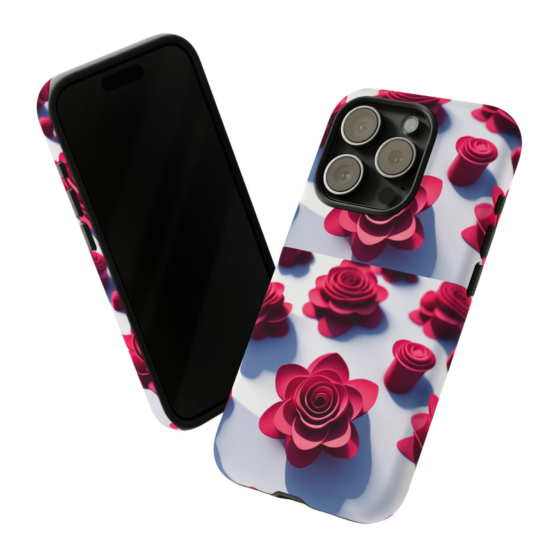 Pink Rouses Tough Cases  All iPhone 15, 14, 13, 12, 11, X, 8 , Google Pixel 7, 6, 5, Samsung Galaxy 23, 22, 21, 20, 10