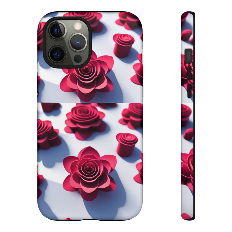 Pink Rouses Tough Cases  All iPhone 15, 14, 13, 12, 11, X, 8 , Google Pixel 7, 6, 5, Samsung Galaxy 23, 22, 21, 20, 10