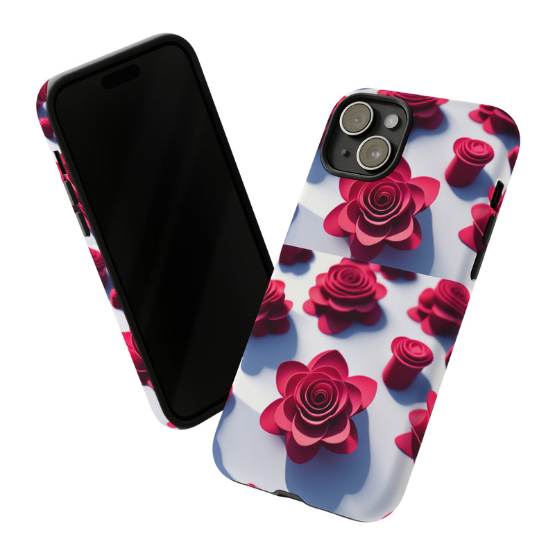 Pink Rouses Tough Cases  All iPhone 15, 14, 13, 12, 11, X, 8 , Google Pixel 7, 6, 5, Samsung Galaxy 23, 22, 21, 20, 10