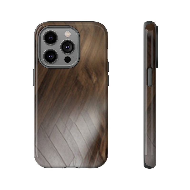 Shine Brown Floor Tough Cases. All iPhone 15, 14, 13, 12, 11, X, 8 , Google Pixel 7, 6, 5, Samsung Galaxy 23, 22, 21, 20, 10