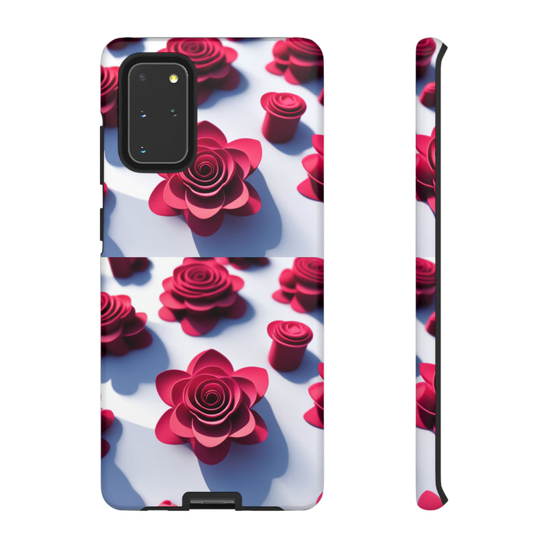 Pink Rouses Tough Cases  All iPhone 15, 14, 13, 12, 11, X, 8 , Google Pixel 7, 6, 5, Samsung Galaxy 23, 22, 21, 20, 10