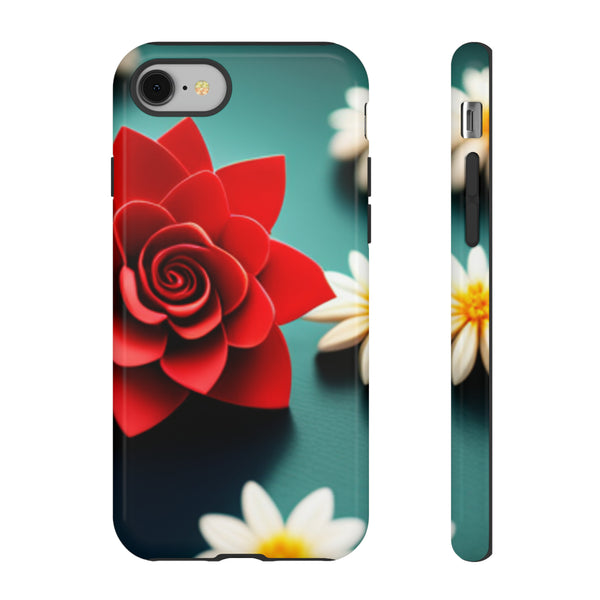 Red Flower On The Connor Tough Cases  All iPhone 15, 14, 13, 12, 11, X, 8 , Google Pixel 7, 6, 5, Samsung Galaxy 23, 22, 21, 20, 10