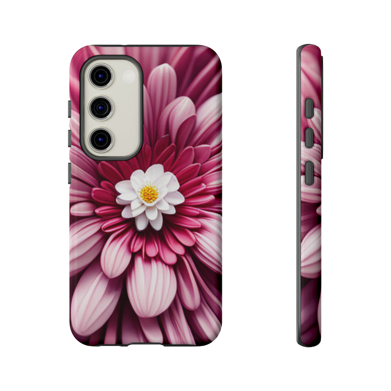 Pink Flower Tough Cases  All iPhone 15, 14, 13, 12, 11, X, 8 , Google Pixel 7, 6, 5, Samsung Galaxy 23, 22, 21, 20, 10