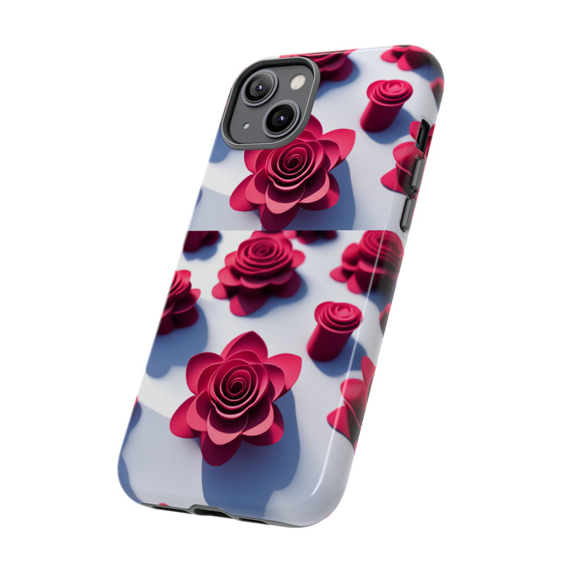 Pink Rouses Tough Cases  All iPhone 15, 14, 13, 12, 11, X, 8 , Google Pixel 7, 6, 5, Samsung Galaxy 23, 22, 21, 20, 10