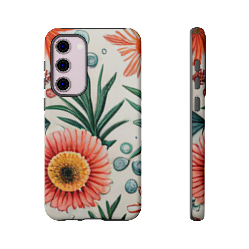 Orange Exotic Flowers Tough Cases All iPhone 15, 14, 13, 12, 11, X, 8 , Google Pixel 7, 6, 5, Samsung Galaxy 23, 22, 21, 20, 10