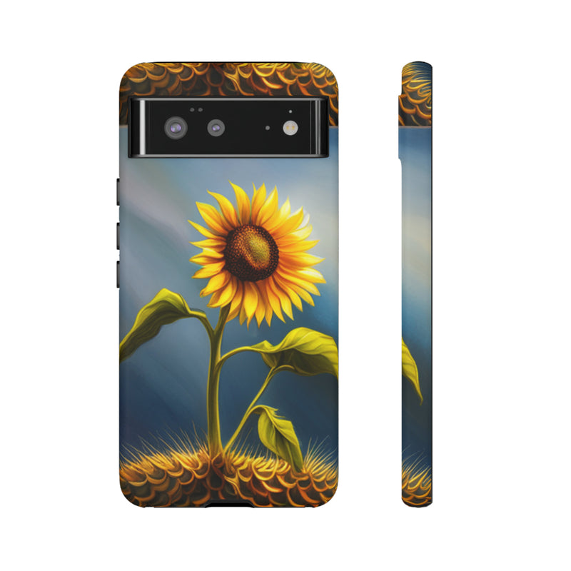 Sunflower In A Shelf Tough Cases  All iPhone 15, 14, 13, 12, 11, X, 8 , Google Pixel 7, 6, 5, Samsung Galaxy 23, 22, 21, 20, 10