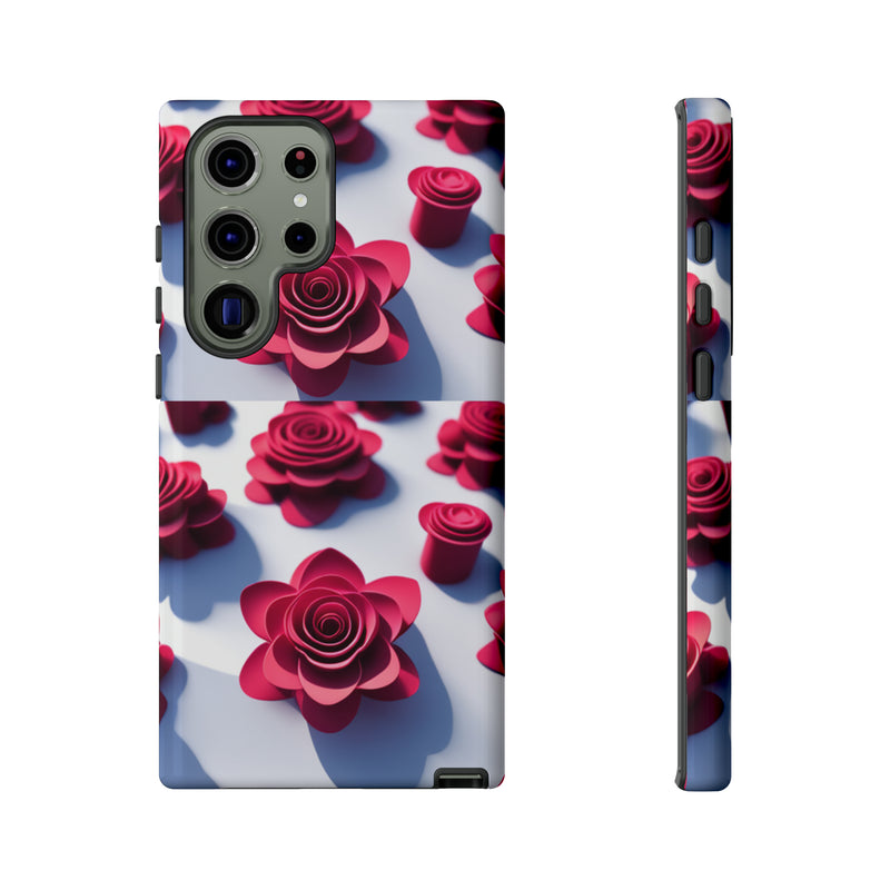 Pink Rouses Tough Cases  All iPhone 15, 14, 13, 12, 11, X, 8 , Google Pixel 7, 6, 5, Samsung Galaxy 23, 22, 21, 20, 10