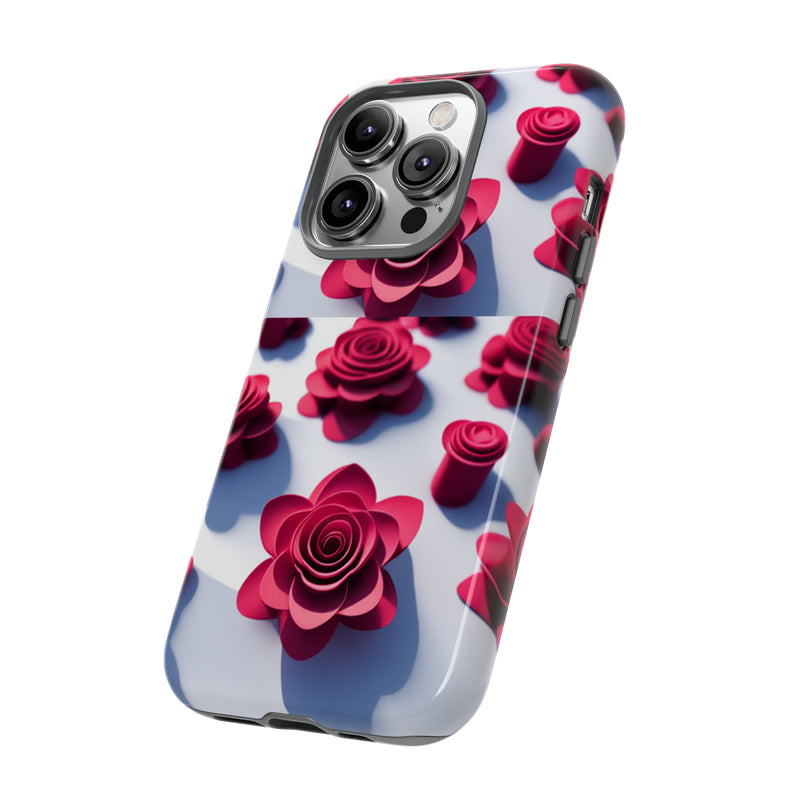 Pink Rouses Tough Cases  All iPhone 15, 14, 13, 12, 11, X, 8 , Google Pixel 7, 6, 5, Samsung Galaxy 23, 22, 21, 20, 10