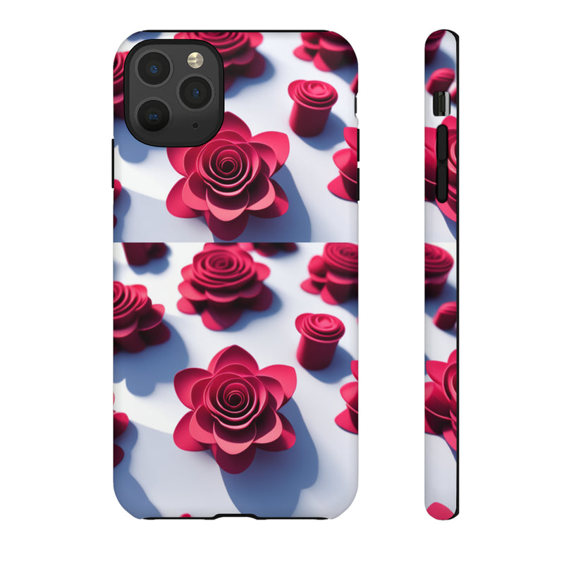 Pink Rouses Tough Cases  All iPhone 15, 14, 13, 12, 11, X, 8 , Google Pixel 7, 6, 5, Samsung Galaxy 23, 22, 21, 20, 10