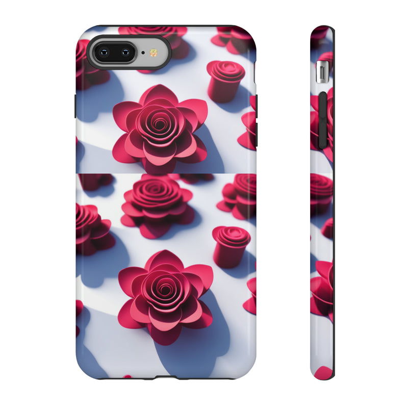 Pink Rouses Tough Cases  All iPhone 15, 14, 13, 12, 11, X, 8 , Google Pixel 7, 6, 5, Samsung Galaxy 23, 22, 21, 20, 10