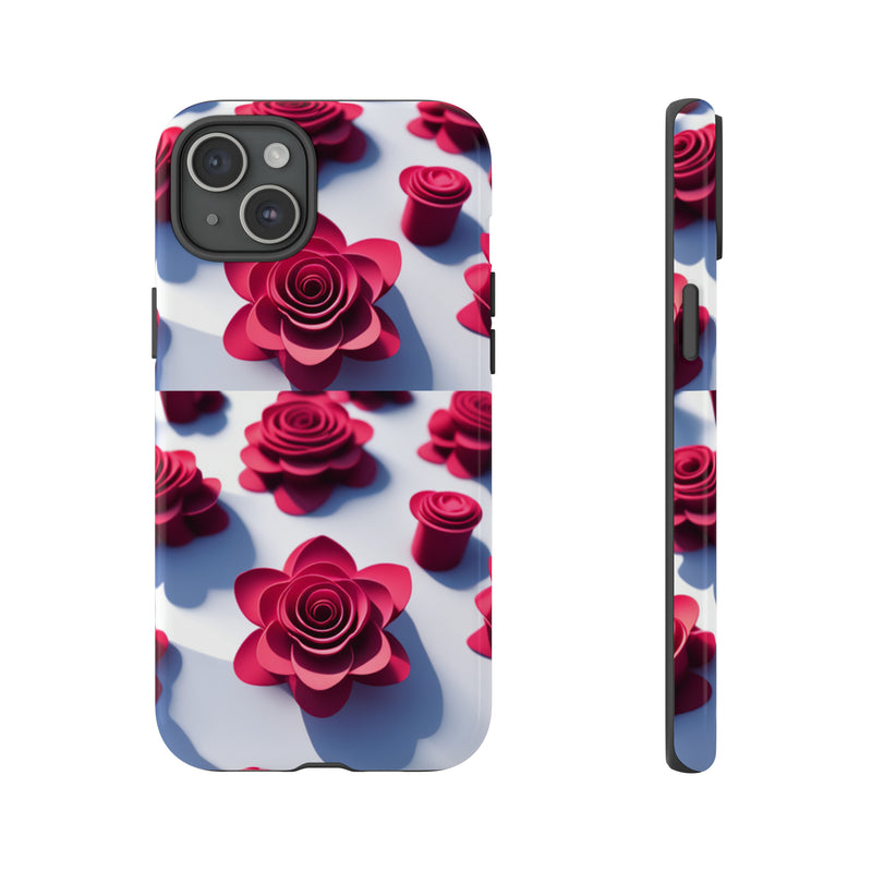 Pink Rouses Tough Cases  All iPhone 15, 14, 13, 12, 11, X, 8 , Google Pixel 7, 6, 5, Samsung Galaxy 23, 22, 21, 20, 10