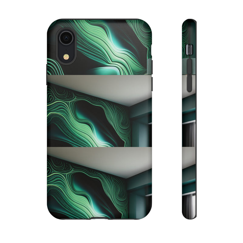 Green Geometric Patterns - Tough Cases  All iPhone 15, 14, 13, 12, 11, X, 8 , Google Pixel 7, 6, 5, Samsung Galaxy 23, 22, 21, 20, 10