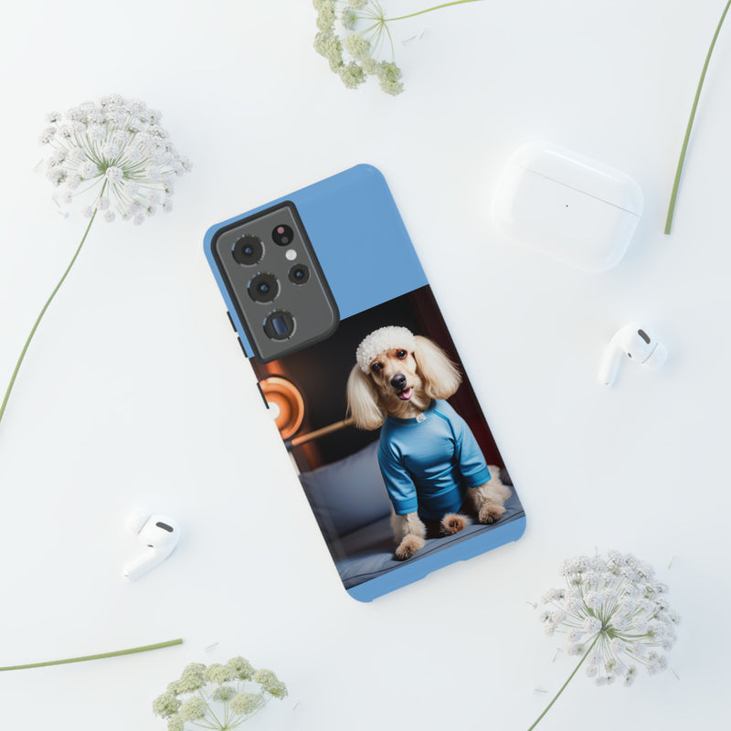 Blue Boy Poodle Tough Cases. All iPhone 15, 14, 13, 12, 11, X, 8 , Google Pixel 7, 6, 5, Samsung Galaxy 23, 22, 21, 20, 10