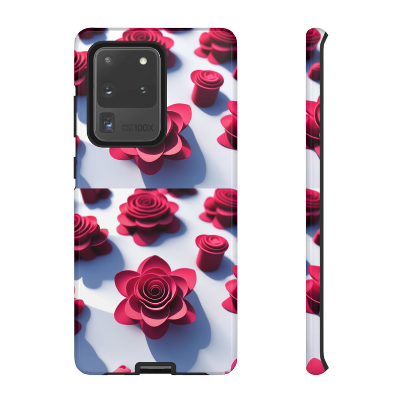 Pink Rouses Tough Cases  All iPhone 15, 14, 13, 12, 11, X, 8 , Google Pixel 7, 6, 5, Samsung Galaxy 23, 22, 21, 20, 10