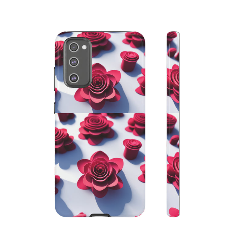 Pink Rouses Tough Cases  All iPhone 15, 14, 13, 12, 11, X, 8 , Google Pixel 7, 6, 5, Samsung Galaxy 23, 22, 21, 20, 10