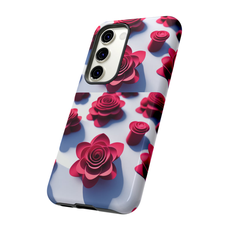 Pink Rouses Tough Cases  All iPhone 15, 14, 13, 12, 11, X, 8 , Google Pixel 7, 6, 5, Samsung Galaxy 23, 22, 21, 20, 10