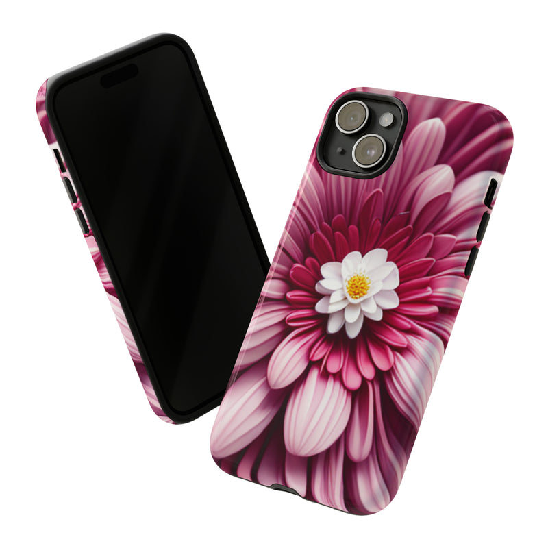 Pink Flower Tough Cases  All iPhone 15, 14, 13, 12, 11, X, 8 , Google Pixel 7, 6, 5, Samsung Galaxy 23, 22, 21, 20, 10