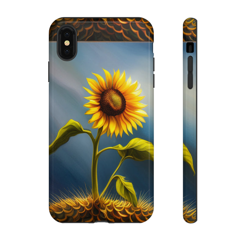 Sunflower In A Shelf Tough Cases  All iPhone 15, 14, 13, 12, 11, X, 8 , Google Pixel 7, 6, 5, Samsung Galaxy 23, 22, 21, 20, 10