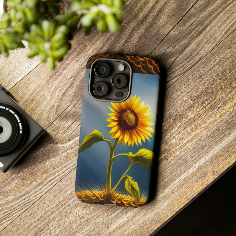 Sunflower In A Shelf Tough Cases  All iPhone 15, 14, 13, 12, 11, X, 8 , Google Pixel 7, 6, 5, Samsung Galaxy 23, 22, 21, 20, 10