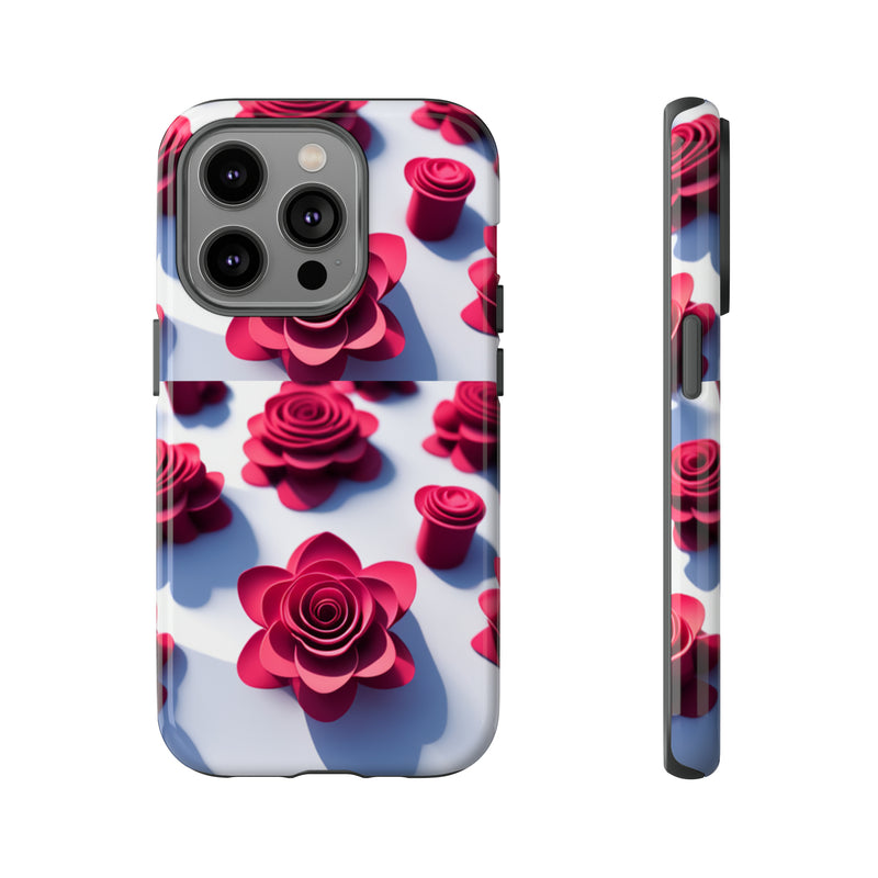 Pink Rouses Tough Cases  All iPhone 15, 14, 13, 12, 11, X, 8 , Google Pixel 7, 6, 5, Samsung Galaxy 23, 22, 21, 20, 10