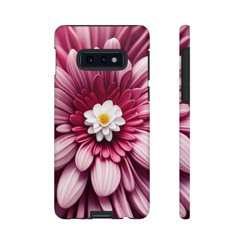 Pink Flower Tough Cases  All iPhone 15, 14, 13, 12, 11, X, 8 , Google Pixel 7, 6, 5, Samsung Galaxy 23, 22, 21, 20, 10