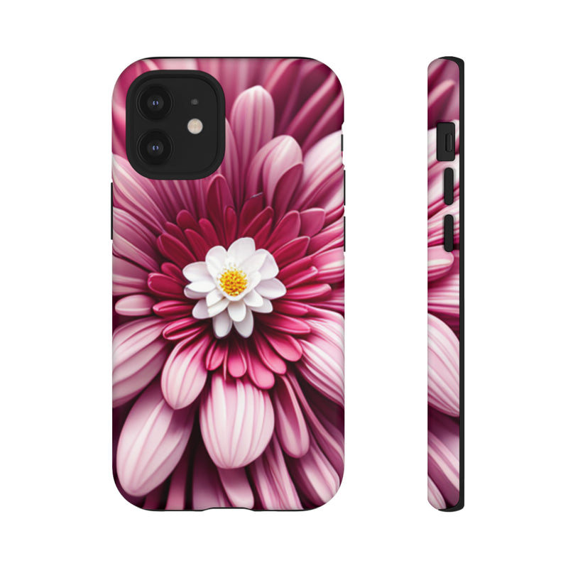 Pink Flower Tough Cases  All iPhone 15, 14, 13, 12, 11, X, 8 , Google Pixel 7, 6, 5, Samsung Galaxy 23, 22, 21, 20, 10