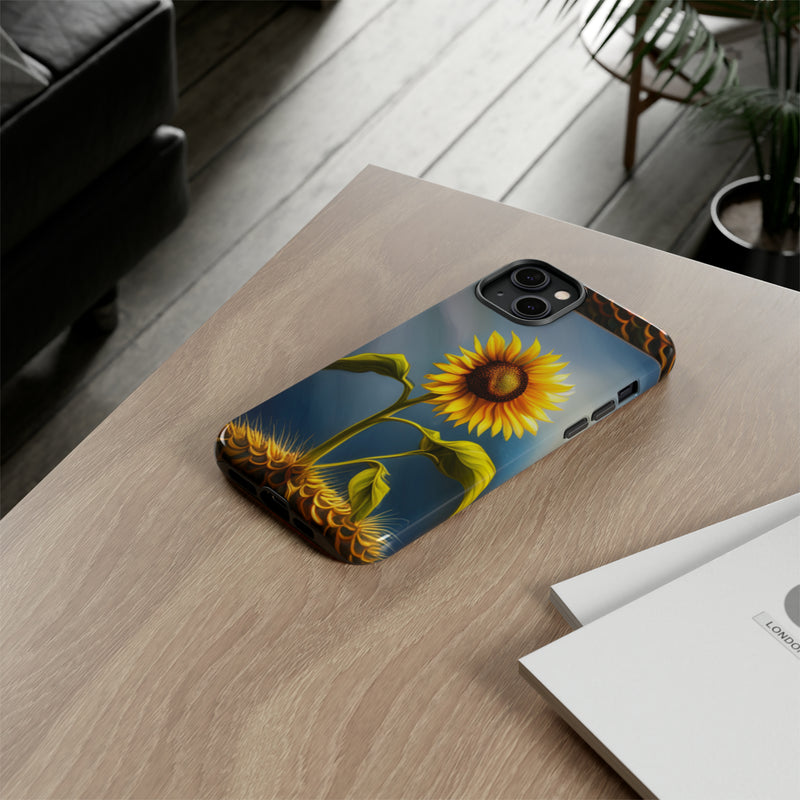 Sunflower In A Shelf Tough Cases  All iPhone 15, 14, 13, 12, 11, X, 8 , Google Pixel 7, 6, 5, Samsung Galaxy 23, 22, 21, 20, 10