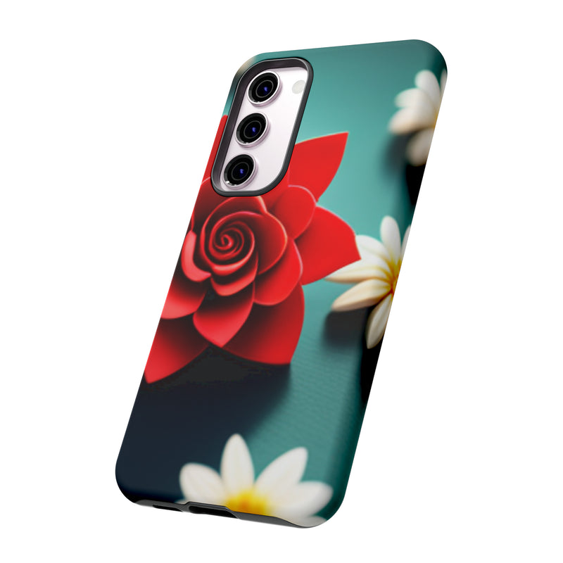 Red Flower On The Connor Tough Cases  All iPhone 15, 14, 13, 12, 11, X, 8 , Google Pixel 7, 6, 5, Samsung Galaxy 23, 22, 21, 20, 10