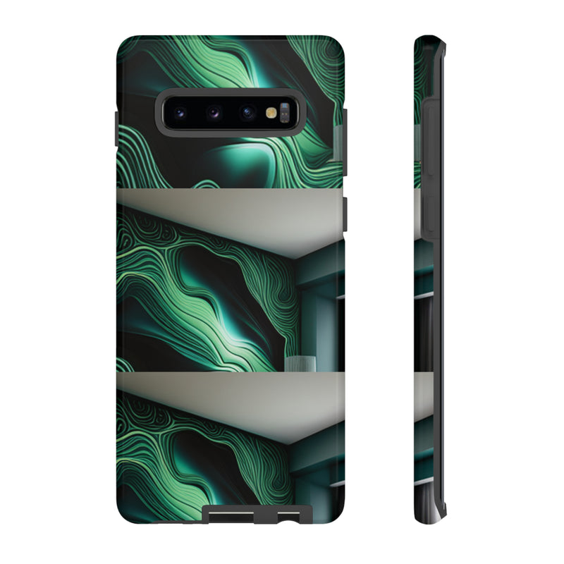 Green Geometric Patterns - Tough Cases  All iPhone 15, 14, 13, 12, 11, X, 8 , Google Pixel 7, 6, 5, Samsung Galaxy 23, 22, 21, 20, 10