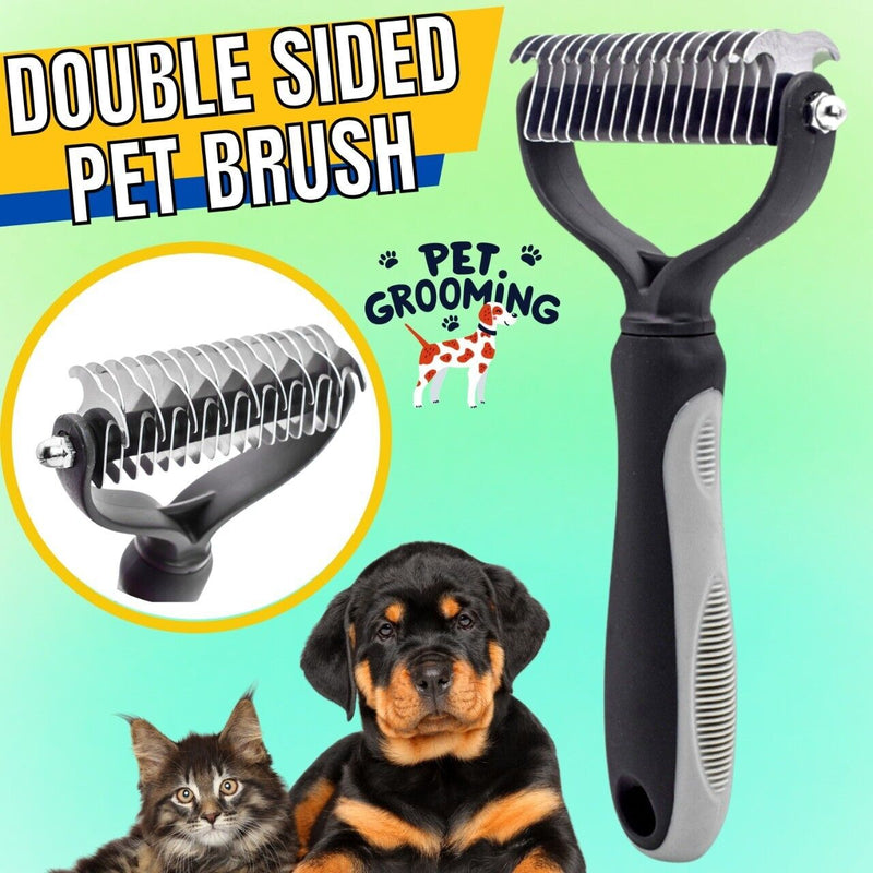 Pet Grooming Brush | Professional Pet Grooming Tool 2 Sided Undercoat Dog Cat Shedding Comb Brush Pet