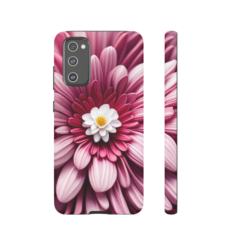 Pink Flower Tough Cases  All iPhone 15, 14, 13, 12, 11, X, 8 , Google Pixel 7, 6, 5, Samsung Galaxy 23, 22, 21, 20, 10