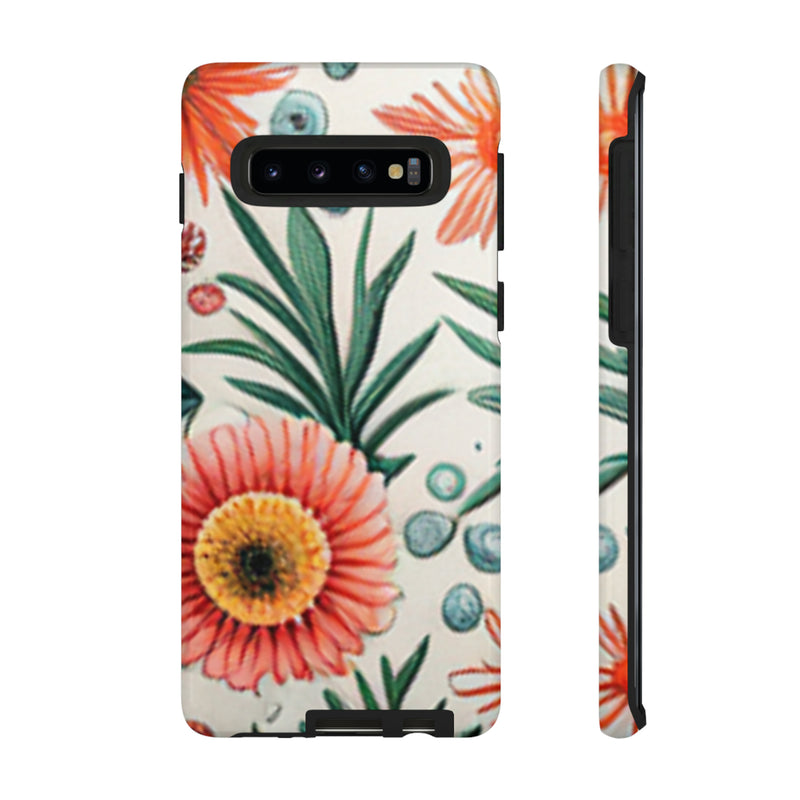 Orange Exotic Flowers Tough Cases All iPhone 15, 14, 13, 12, 11, X, 8 , Google Pixel 7, 6, 5, Samsung Galaxy 23, 22, 21, 20, 10