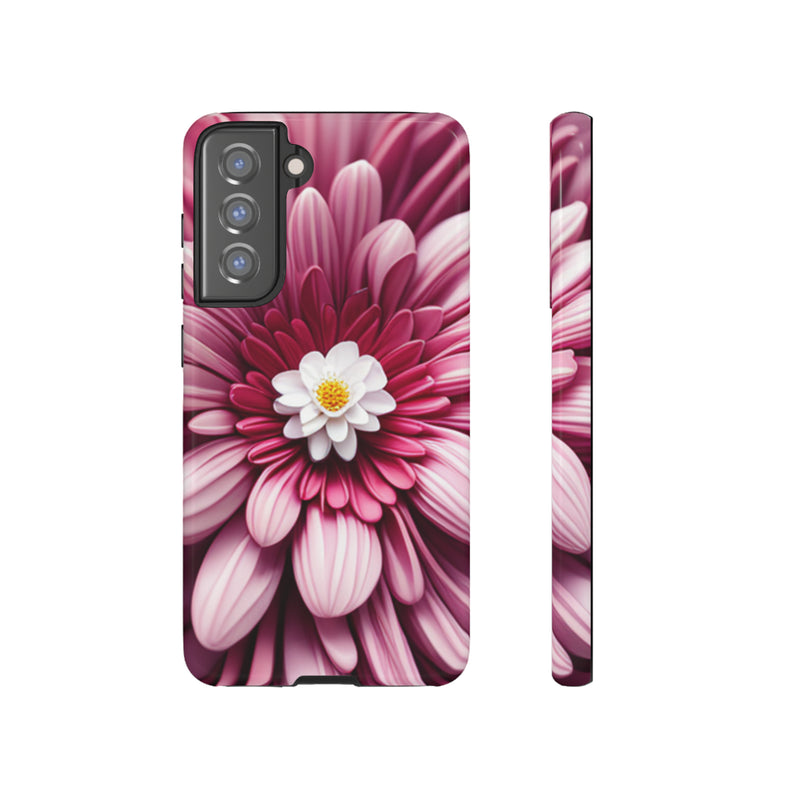 Pink Flower Tough Cases  All iPhone 15, 14, 13, 12, 11, X, 8 , Google Pixel 7, 6, 5, Samsung Galaxy 23, 22, 21, 20, 10