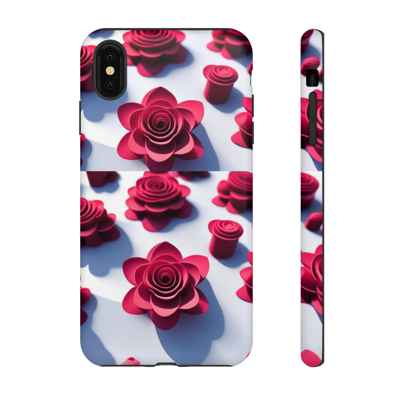 Pink Rouses Tough Cases  All iPhone 15, 14, 13, 12, 11, X, 8 , Google Pixel 7, 6, 5, Samsung Galaxy 23, 22, 21, 20, 10