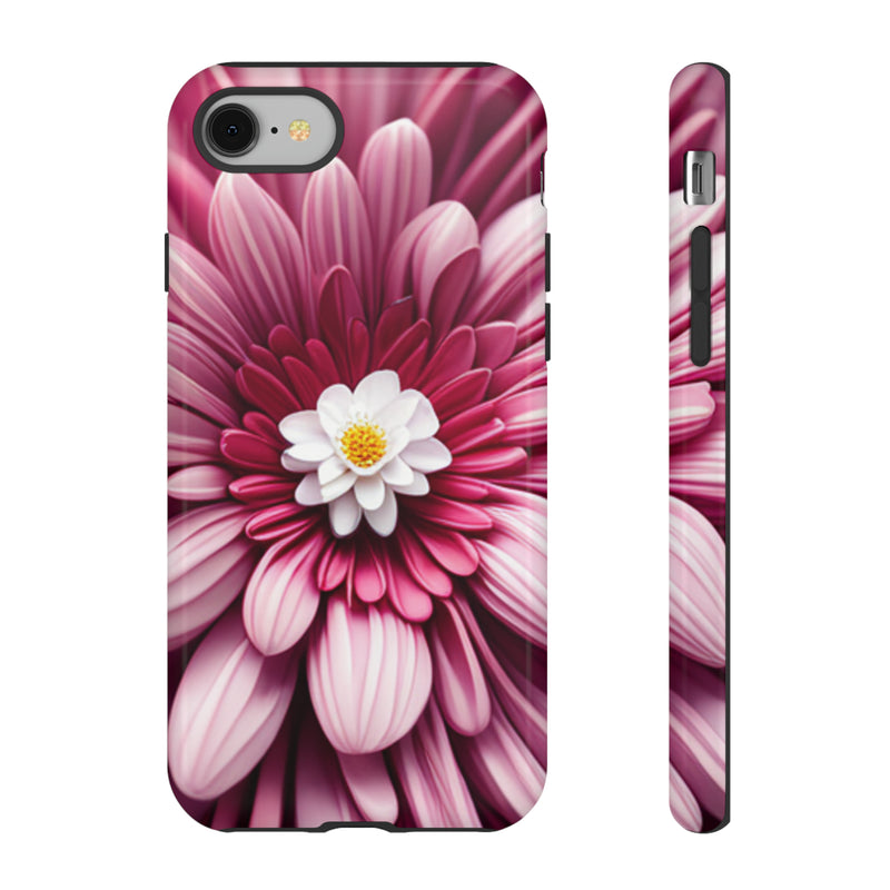 Pink Flower Tough Cases  All iPhone 15, 14, 13, 12, 11, X, 8 , Google Pixel 7, 6, 5, Samsung Galaxy 23, 22, 21, 20, 10