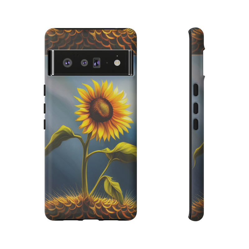 Sunflower In A Shelf Tough Cases  All iPhone 15, 14, 13, 12, 11, X, 8 , Google Pixel 7, 6, 5, Samsung Galaxy 23, 22, 21, 20, 10