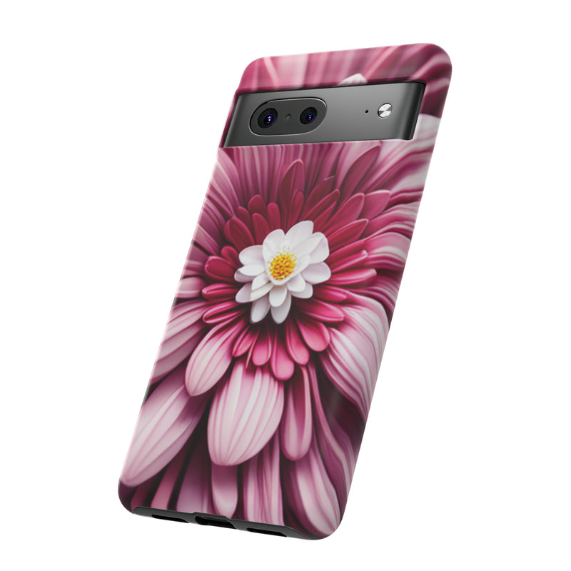 Pink Flower Tough Cases  All iPhone 15, 14, 13, 12, 11, X, 8 , Google Pixel 7, 6, 5, Samsung Galaxy 23, 22, 21, 20, 10