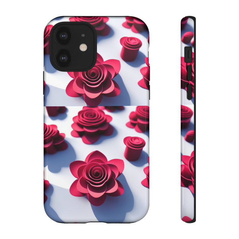 Pink Rouses Tough Cases  All iPhone 15, 14, 13, 12, 11, X, 8 , Google Pixel 7, 6, 5, Samsung Galaxy 23, 22, 21, 20, 10