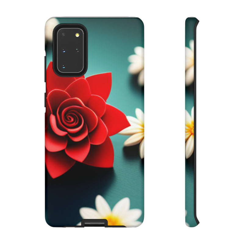 Red Flower On The Connor Tough Cases  All iPhone 15, 14, 13, 12, 11, X, 8 , Google Pixel 7, 6, 5, Samsung Galaxy 23, 22, 21, 20, 10