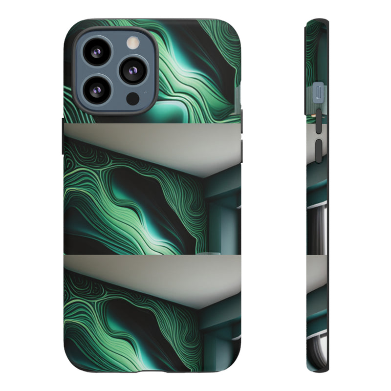 Green Geometric Patterns - Tough Cases  All iPhone 15, 14, 13, 12, 11, X, 8 , Google Pixel 7, 6, 5, Samsung Galaxy 23, 22, 21, 20, 10