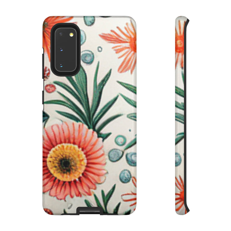 Orange Exotic Flowers Tough Cases All iPhone 15, 14, 13, 12, 11, X, 8 , Google Pixel 7, 6, 5, Samsung Galaxy 23, 22, 21, 20, 10