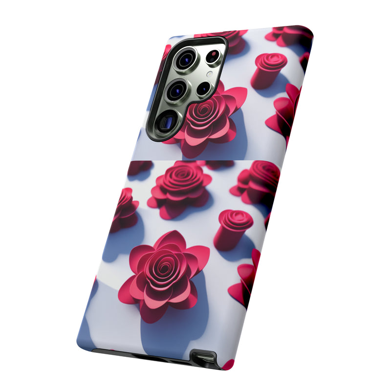 Pink Rouses Tough Cases  All iPhone 15, 14, 13, 12, 11, X, 8 , Google Pixel 7, 6, 5, Samsung Galaxy 23, 22, 21, 20, 10