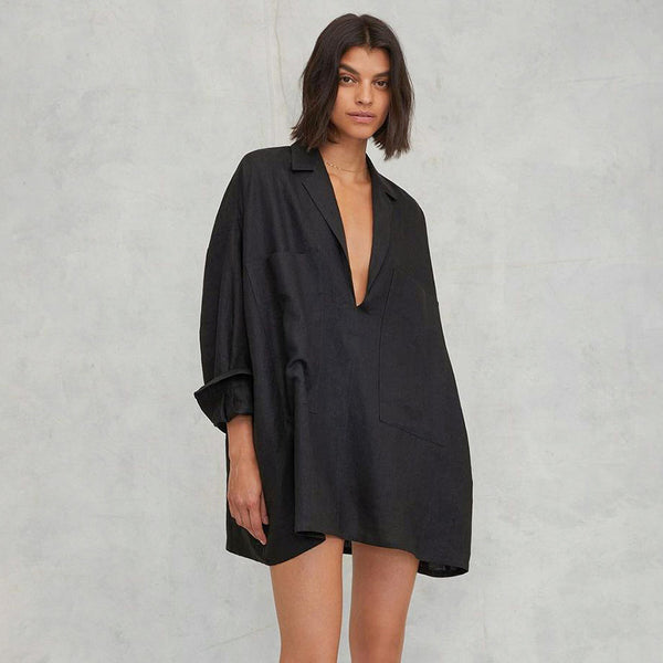 Sexy Deep V Nightdress Pure Cotton Short Women's Homewear