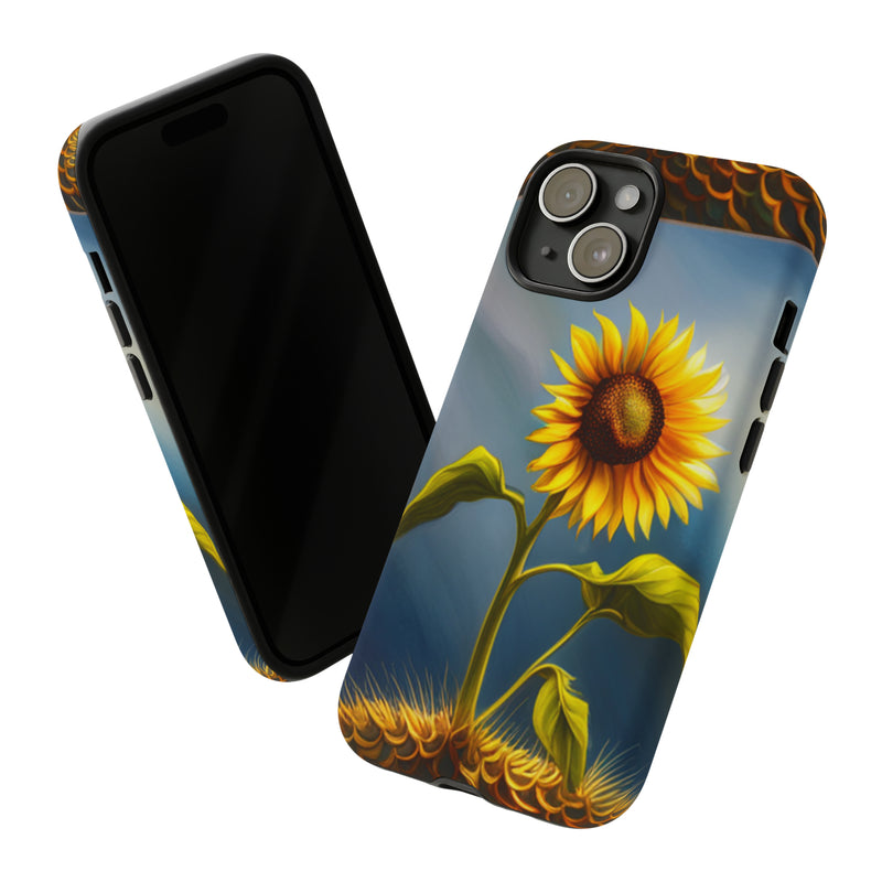 Sunflower In A Shelf Tough Cases  All iPhone 15, 14, 13, 12, 11, X, 8 , Google Pixel 7, 6, 5, Samsung Galaxy 23, 22, 21, 20, 10