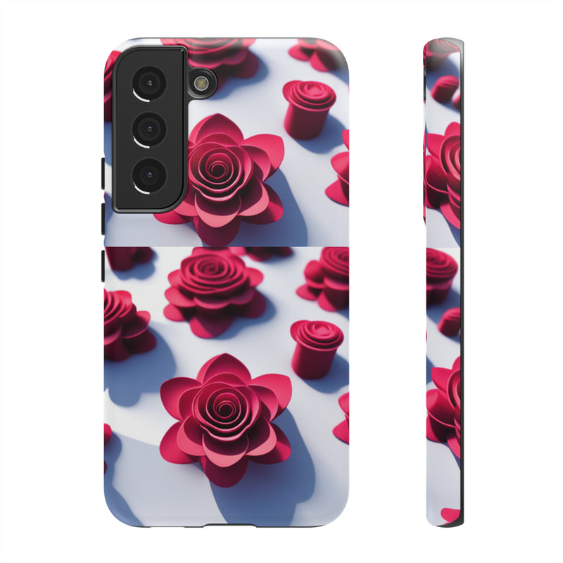 Pink Rouses Tough Cases  All iPhone 15, 14, 13, 12, 11, X, 8 , Google Pixel 7, 6, 5, Samsung Galaxy 23, 22, 21, 20, 10