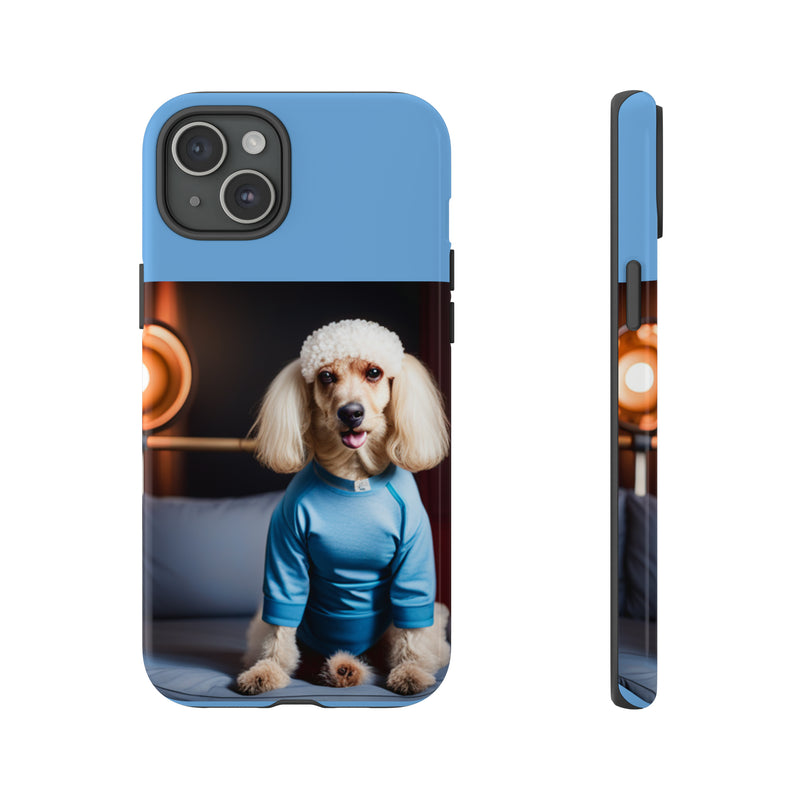 Blue Boy Poodle Tough Cases. All iPhone 15, 14, 13, 12, 11, X, 8 , Google Pixel 7, 6, 5, Samsung Galaxy 23, 22, 21, 20, 10